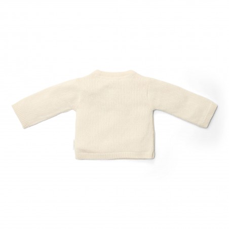 Gebreid vestje overslag, off white -  Little Goose, Little Dutch