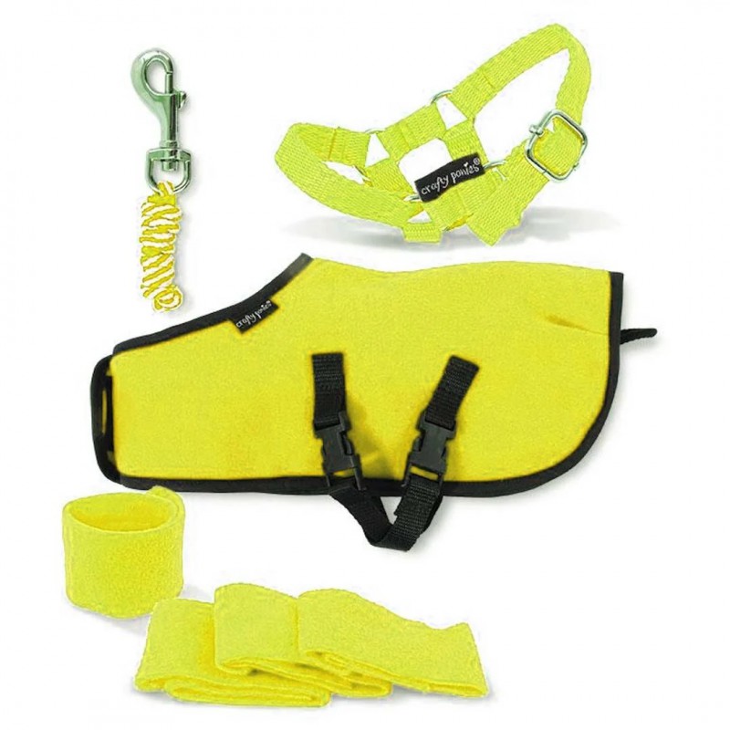 Crafty Ponies - Fleecedeken set, geel