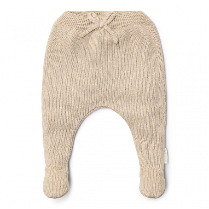Gebreide broek, soft beige melee -  Little Goose, Little Dutch