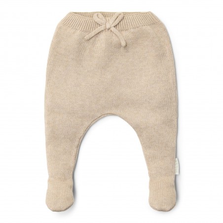 Gebreide broek, soft beige melee -  Little Goose, Little Dutch