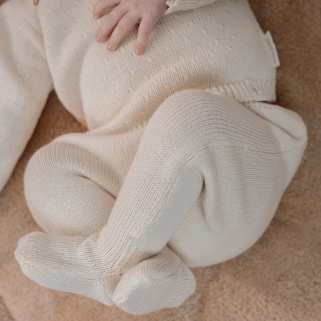 Gebreide broek, off white -  Little Goose, Little Dutch