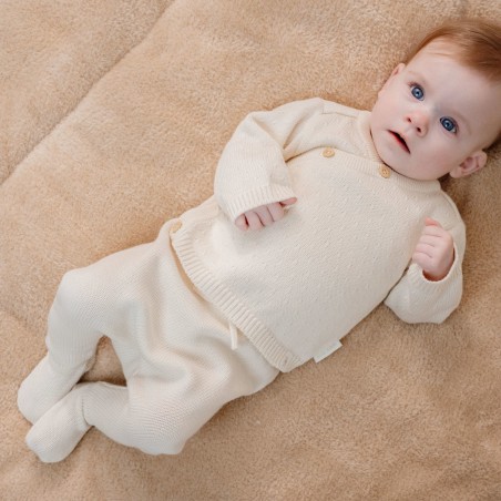 Gebreide broek, off white -  Little Goose, Little Dutch