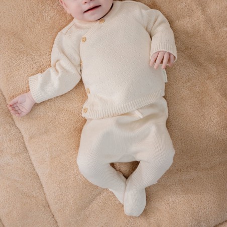 Gebreide broek, off white -  Little Goose, Little Dutch