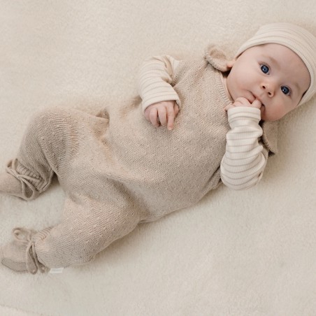 Gebreid boxpakje, soft beige melee -  Little Goose, Little Dutch