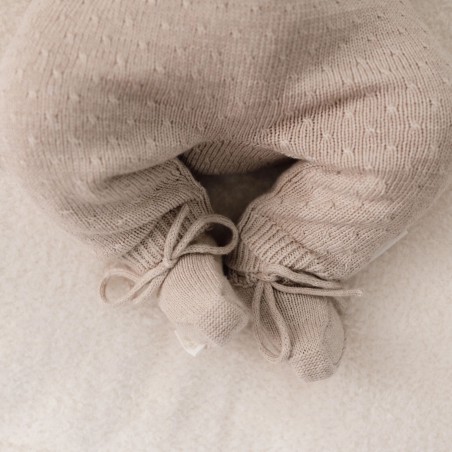 Gebreid boxpakje, soft beige melee -  Little Goose, Little Dutch