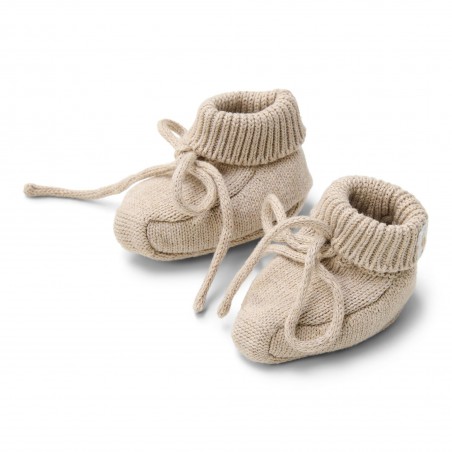Gebreide slofjes, soft beige melee - Little Goose, Little Dutch Gebreide slofjes, soft beige melee - Little Goose, Little Dutch