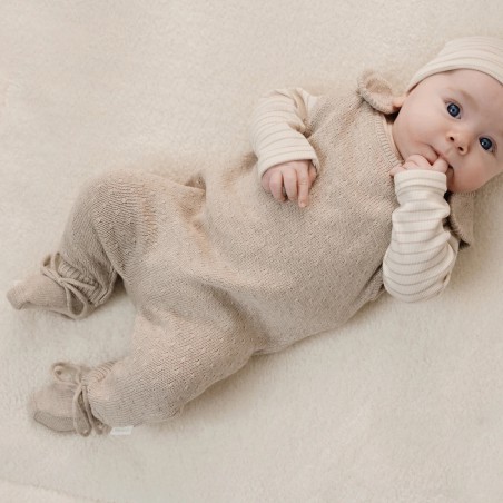 Gebreide slofjes, soft beige melee - Little Goose, Little Dutch Gebreide slofjes, soft beige melee - Little Goose, Little Dutch
