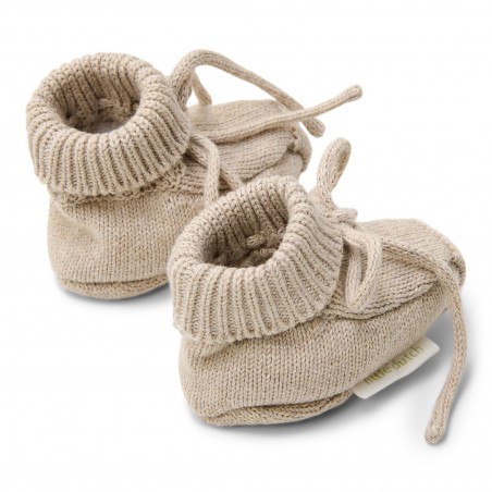 Gebreide slofjes, soft beige melee - Little Goose, Little Dutch Gebreide slofjes, soft beige melee - Little Goose, Little Dutch