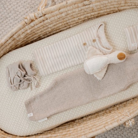 Gebreide slofjes, soft beige melee - Little Goose, Little Dutch Gebreide slofjes, soft beige melee - Little Goose, Little Dutch