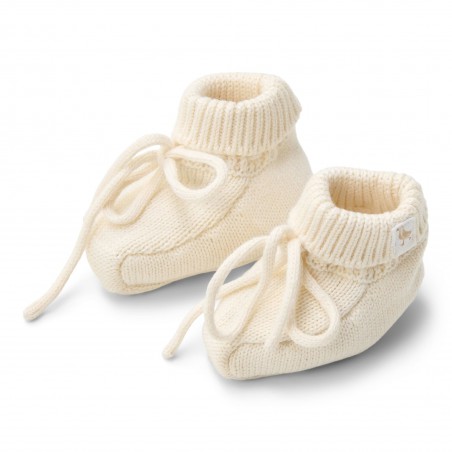 Gebreide slofjes, off white -  Little Goose, Little Dutch