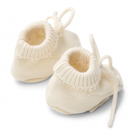 Gebreide slofjes, off white -  Little Goose, Little Dutch