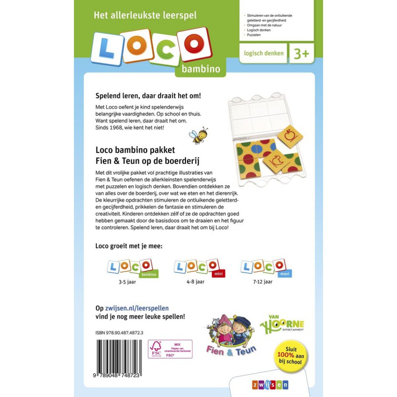 Loco Bambino - Pakket Fien en Teun op de boerderij zwijsen spelenderwijs leren