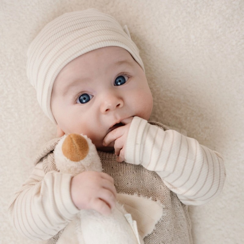 Muts, soft beige stripe -  Little Goose, Little Dutch