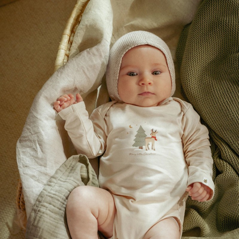 Gebreide muts, soft beige melee -  Little Goose, Little Dutch