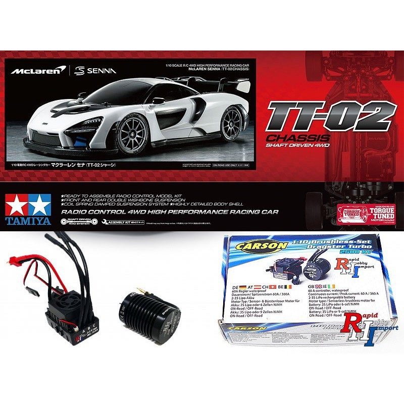 Mclaren Senna (TT-02) met Brushless motor en regelaar, Tamiya, Modelbouw RC