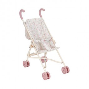 Metalen poppenbuggy, soft flowers - Little Dutch