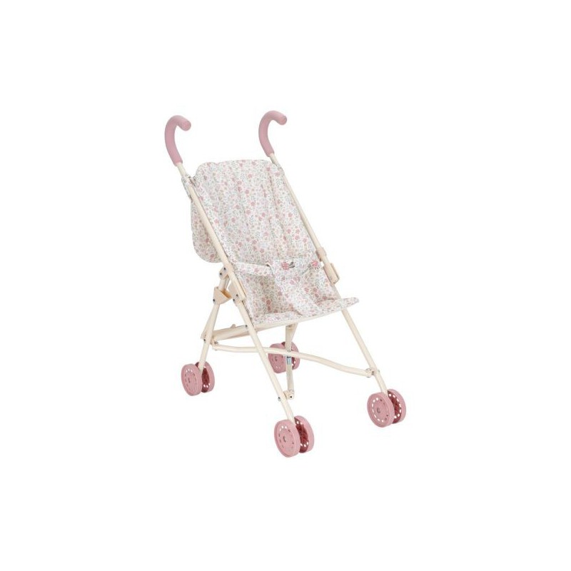 Metalen poppenbuggy, soft flowers - Little Dutch
