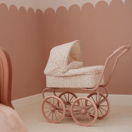 Metalen poppenwagen, soft flowers - Little Dutch Metalen poppenwagen, soft flowers - Little Dutch
