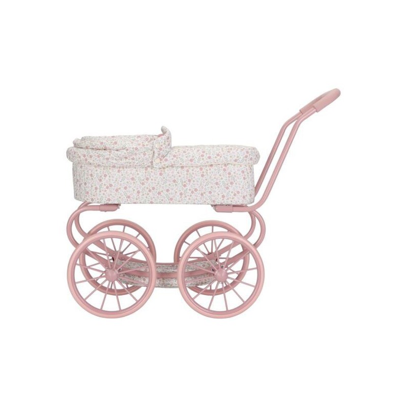 Metalen poppenwagen, soft flowers - Little Dutch