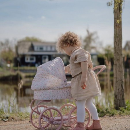 Metalen poppenwagen, soft flowers - Little Dutch Metalen poppenwagen, soft flowers - Little Dutch