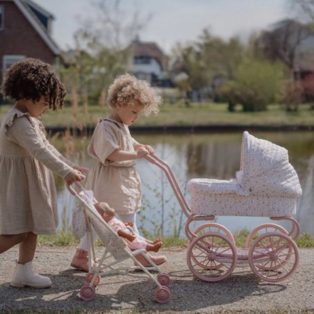 Metalen poppenwagen, soft flowers - Little Dutch Metalen poppenwagen, soft flowers - Little Dutch