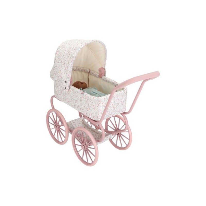 Metalen poppenwagen, soft flowers - Little Dutch