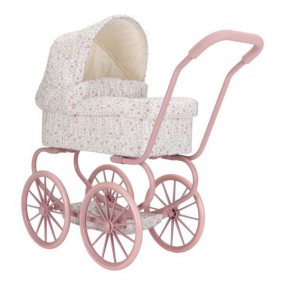 Metalen poppenwagen, soft flowers - Little Dutch