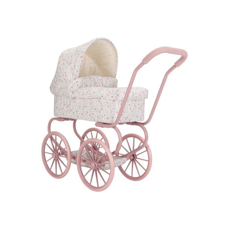 Metalen poppenwagen, soft flowers - Little Dutch