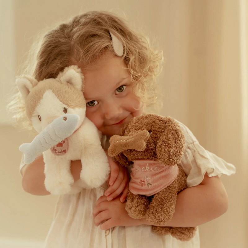 Knuffelhond Jackie in tas - Little Dutch