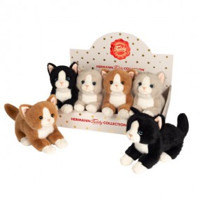 Hermann Teddy - Katten, 3 kleuren assortiment 20 cm