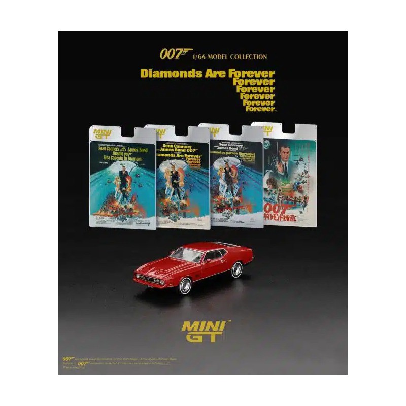 Ford Mustang M. 007 James Bond diamonds are forever, Mini GT (blister verpakking) (095-7E)