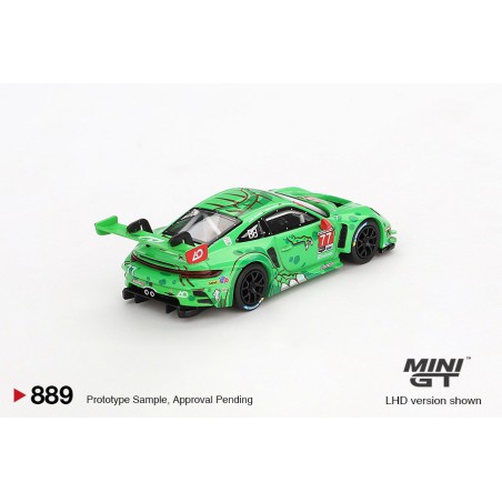 Porsche 911 GT3 R nr77 AO Racing 2024 IMSA Daytona 24 Hrs GTD Pro 2nd Place 1:64, Mini GT (889)