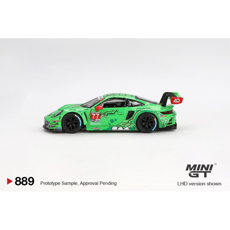 Porsche 911 GT3 R nr77 AO Racing 2024 IMSA Daytona 24 Hrs GTD Pro 2nd Place 1:64, Mini GT (889)