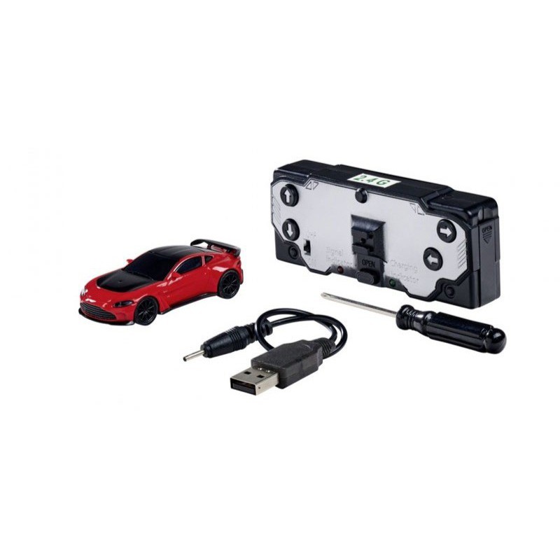 RC Nano Racer Aston Martin V12 Vantage Rood 1:60, Carson