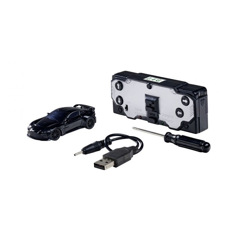 RC Nano Racer Aston Martin V12 Vantage Zwart 1:60, Carson