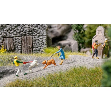 Ontmoeting met Honden, Funny Scenes, H0 1:87, Noch, 16602 Ontmoeting met Honden, Funny Scenes, H0 1:87, Noch, 16602