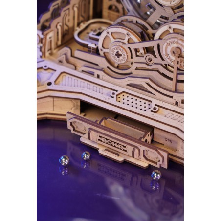 Marble Run Gearball Scramble, DIY mechanisch houtwerk knikkerbaan, Rokr