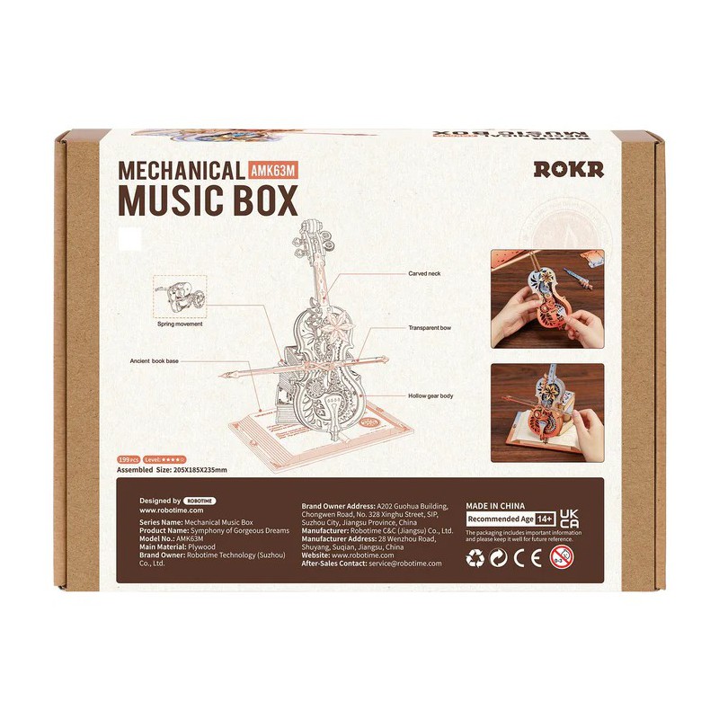 Magic Cello Symphony of gorgeous Dreams, DIY mechanical musicbox, Rokr