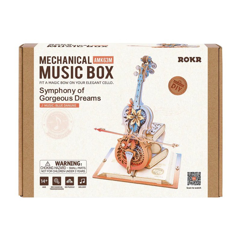 Magic Cello Symphony of gorgeous Dreams, DIY mechanical musicbox, Rokr