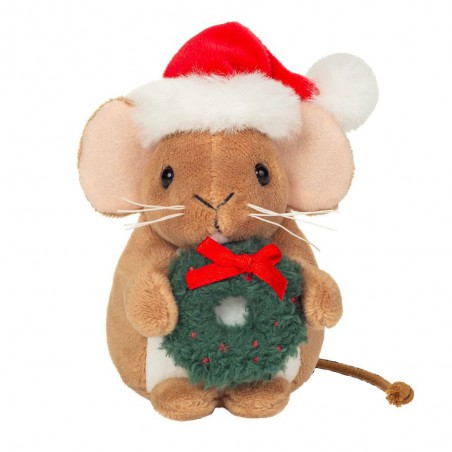 Hermann Teddy - Kerst muis met krans 11cm