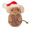 Hermann Teddy - Kerst muis met koekje 11cm