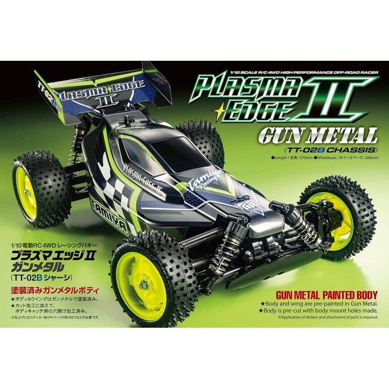 R/C Plasma Edge II Gunmetal TT-02B, Tamiya, Modelbouw RC