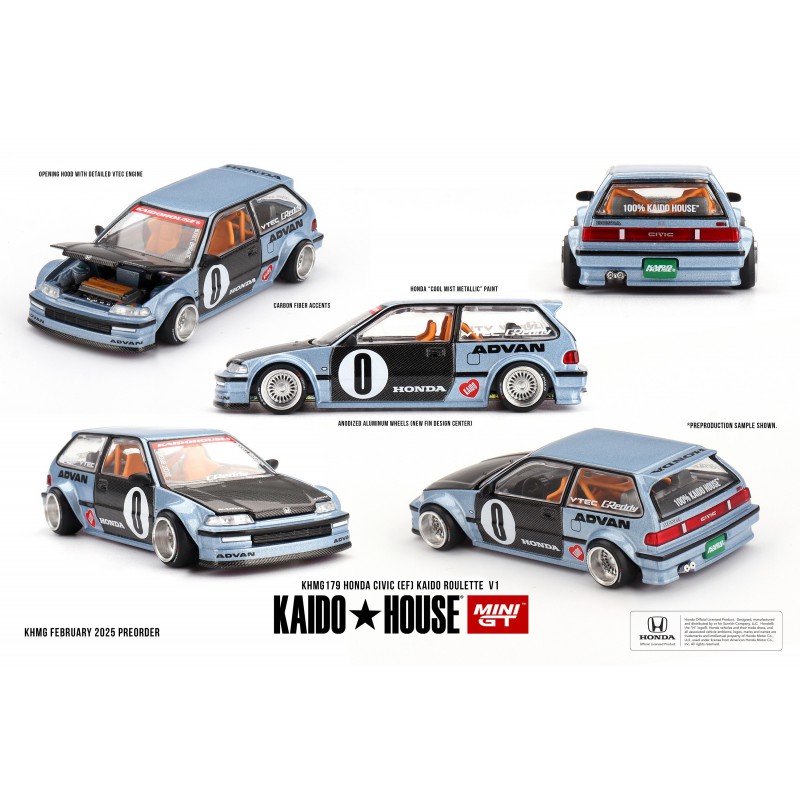 Honda Civic (EF) Kaido Roulette V1, Kaido House 1:64, Mini GT