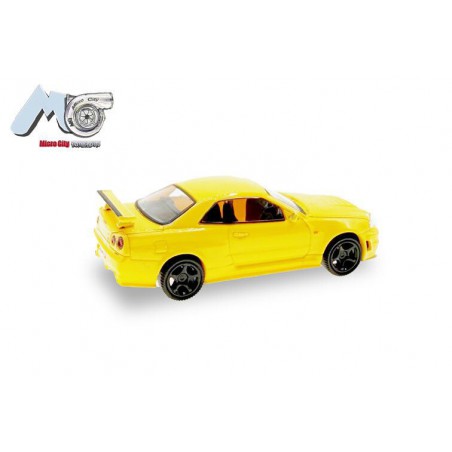 Nissan GTR 34 (Geel) 1:87, Herpa, MicroCity87