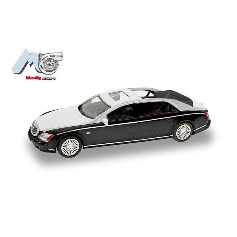 Maybach 62S '02 (zwart/zilver) 1:87, Herpa, MicroCity87