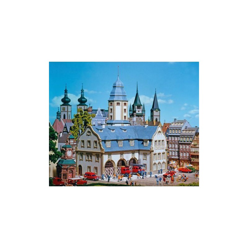 Raadhuis met brandweerkazerne, H0 1:87, Faller