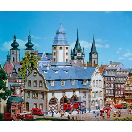 Raadhuis met brandweerkazerne, H0 1:87, Faller