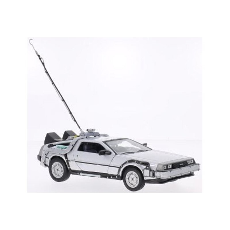 Delorean DMC - Back To The Future Time Machine (Zilver) 1:24, Welly