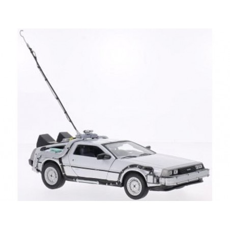 Delorean DMC - Back To The Future Time Machine (Zilver) 1:24, Welly