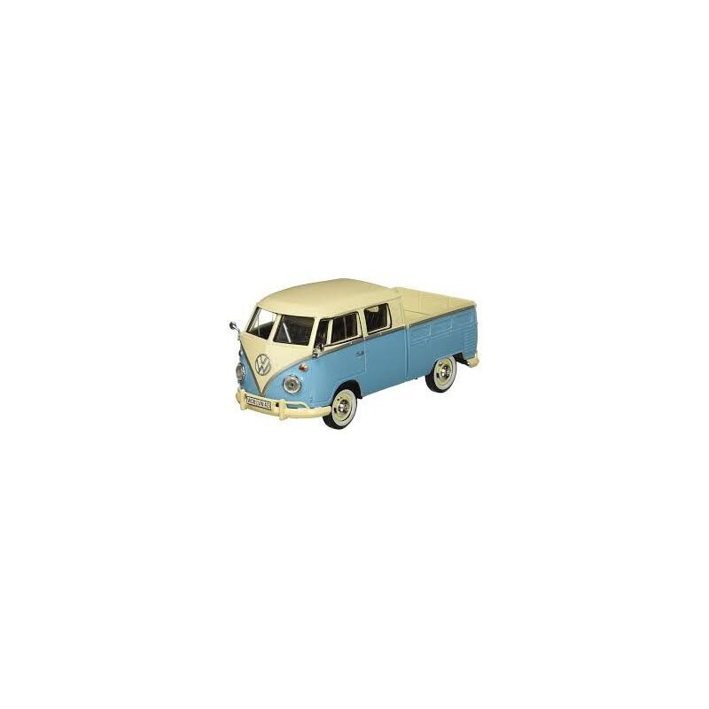 VW T1 Double Cab Pick Up 1950 (Licht Blauw/Wit), 1:24, MotorMax